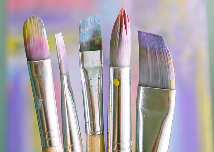 Colorful paint brushes - creative activities for seniors